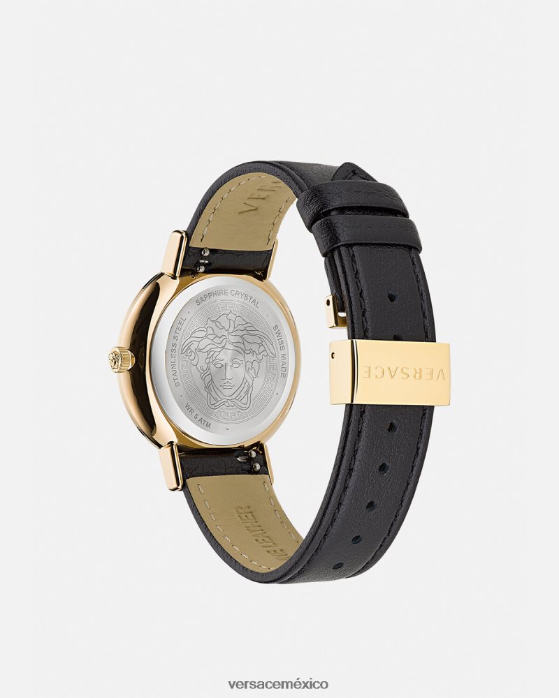 Versace reloj greca chic oro negro accesorios mujer 84626J960