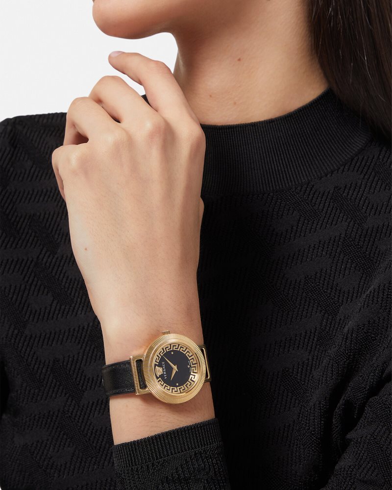 Versace reloj greca chic oro negro accesorios mujer 84626J960