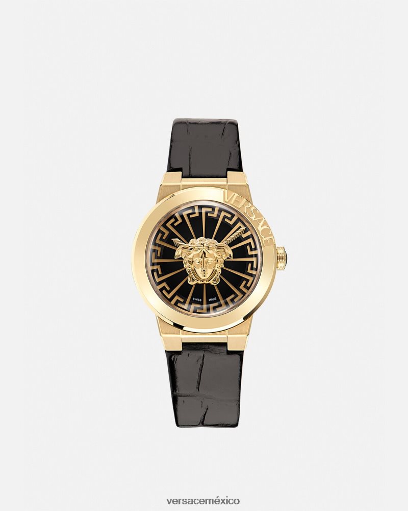 Versace reloj infinito medusa oro negro accesorios mujer 84626J995