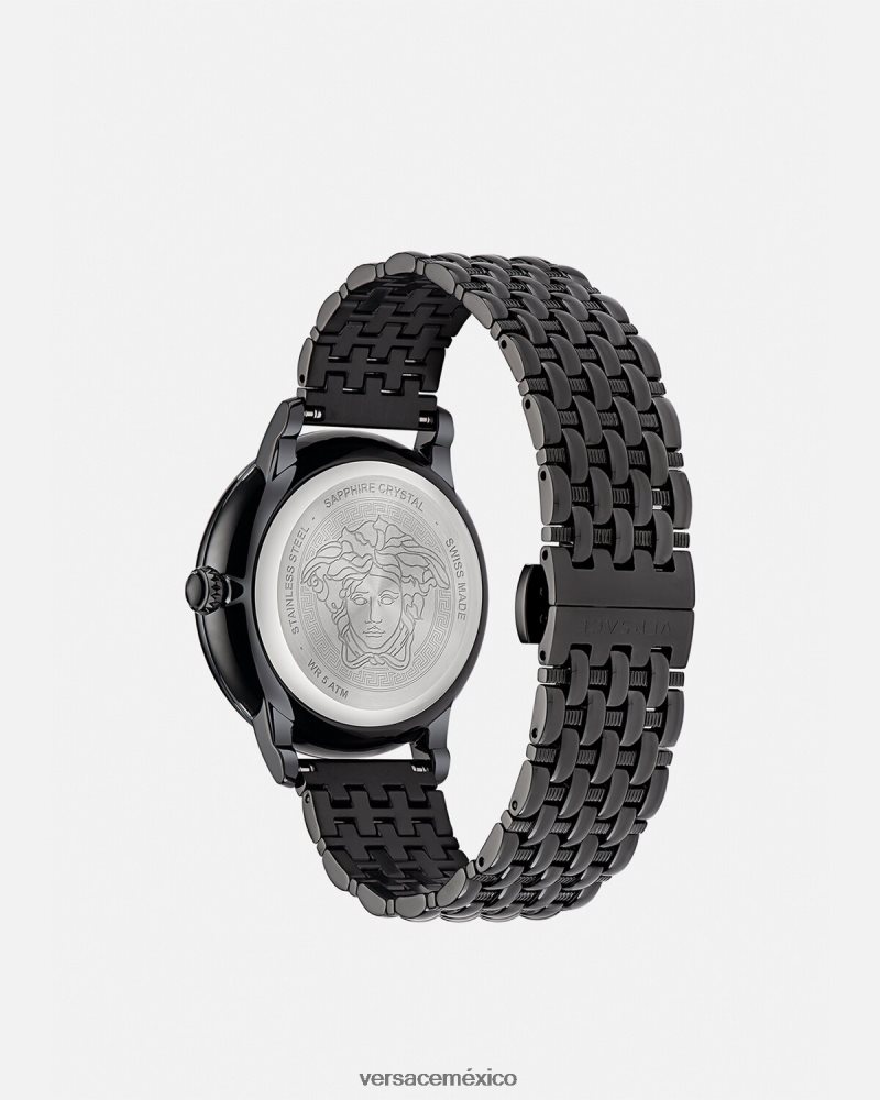Versace reloj la medusa con diamantes negro accesorios mujer 84626J973