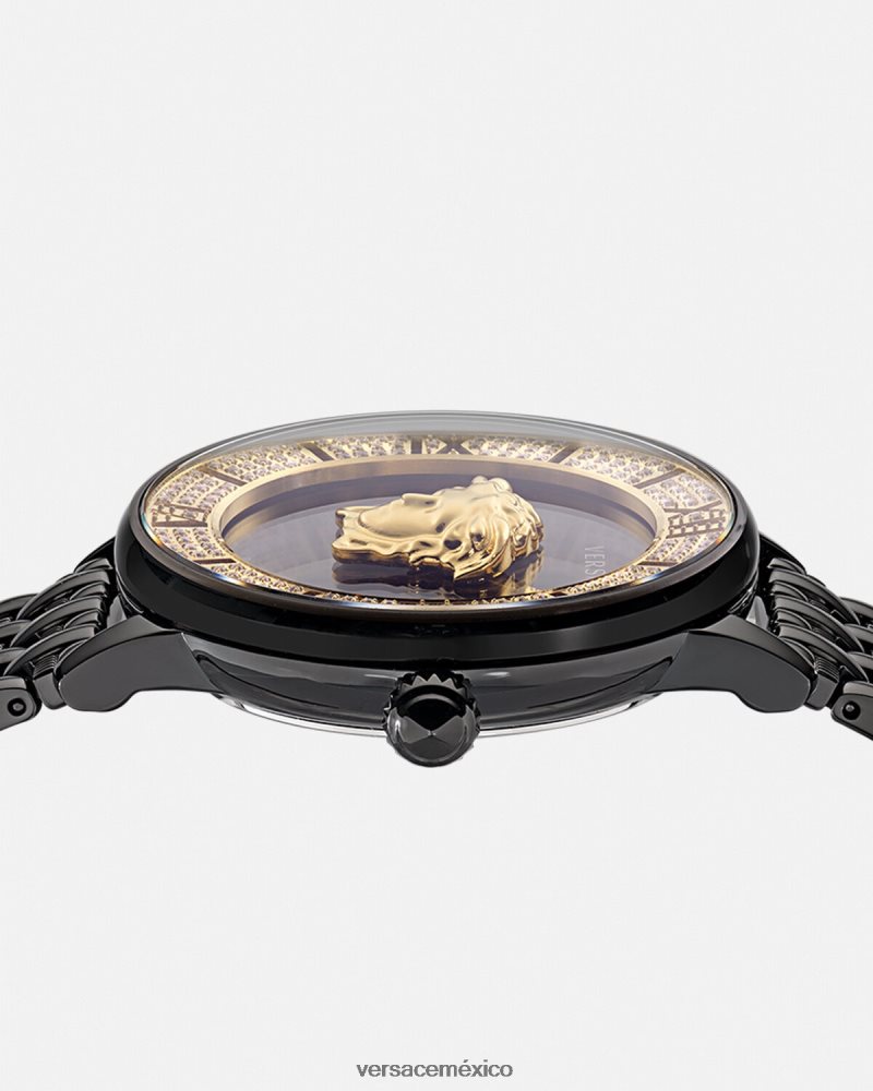 Versace reloj la medusa con diamantes negro accesorios mujer 84626J973