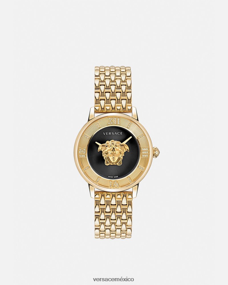 Versace reloj la medusa con diamantes oro negro accesorios mujer 84626J962