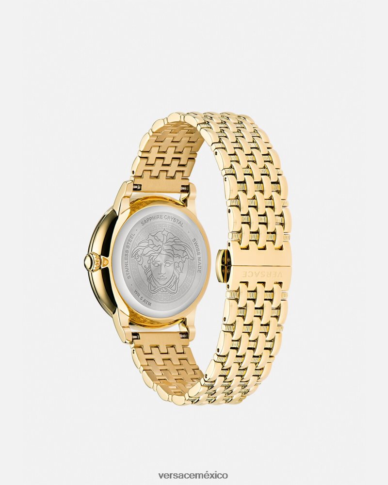 Versace reloj la medusa con diamantes oro negro accesorios mujer 84626J962