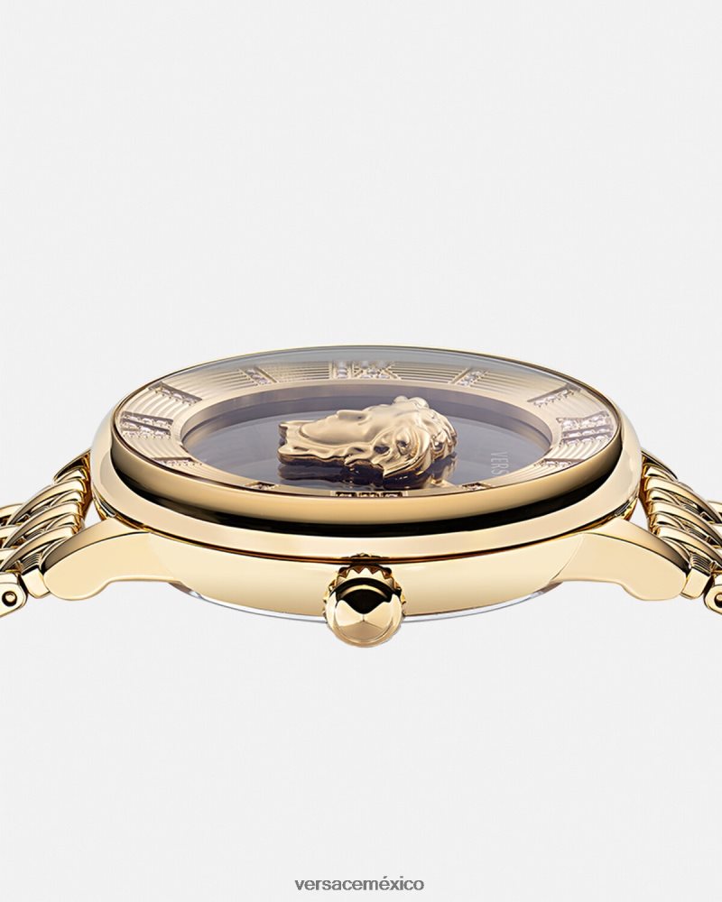 Versace reloj la medusa con diamantes oro negro accesorios mujer 84626J962