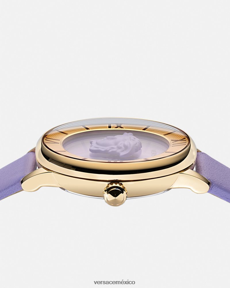 Versace reloj medusa lila accesorios mujer 84626J985