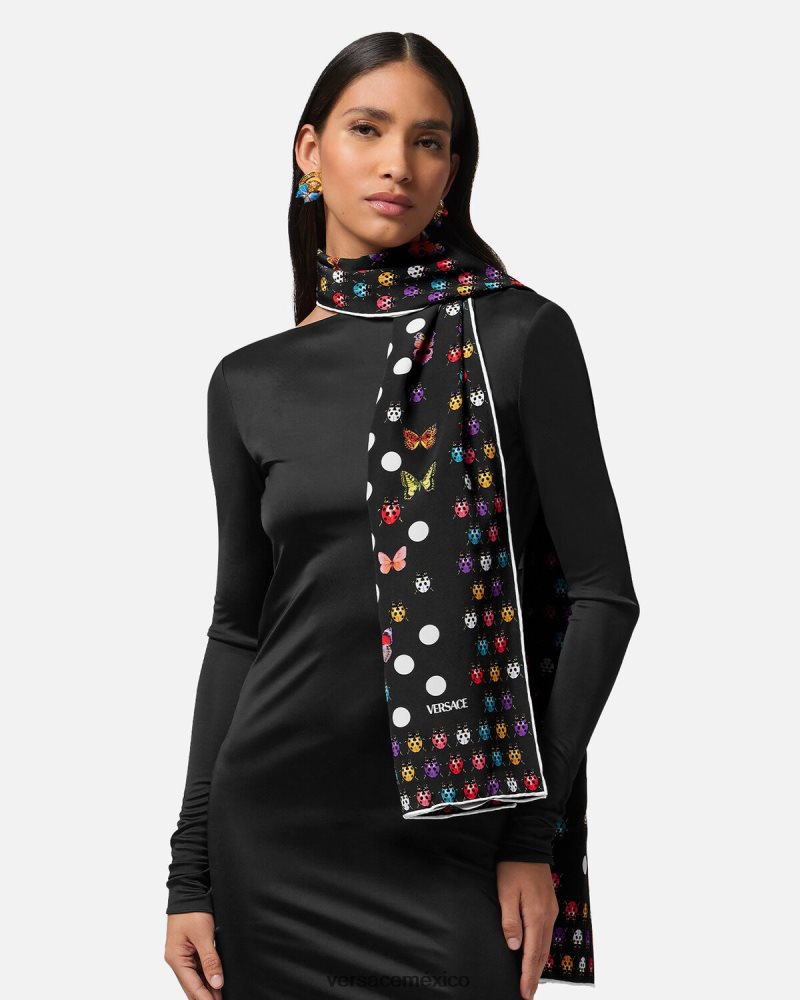 Versace chal de seda mariposas imprimir accesorios mujer 84626J864