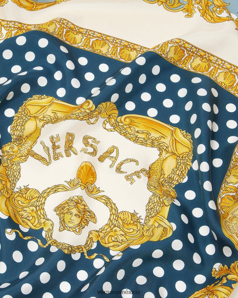 Versace fular de seda grande barroco conchas imprimir accesorios mujer 84626J898