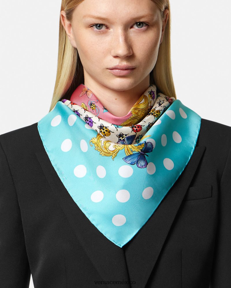 Versace fular de seda grande mariposas imprimir accesorios mujer 84626J889