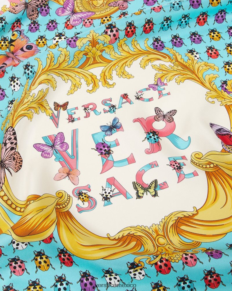 Versace fular de seda grande mariposas imprimir accesorios mujer 84626J890