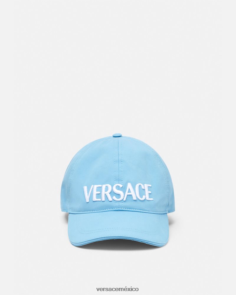 Versace gorra de béisbol con logo azul claro accesorios mujer 84626J872