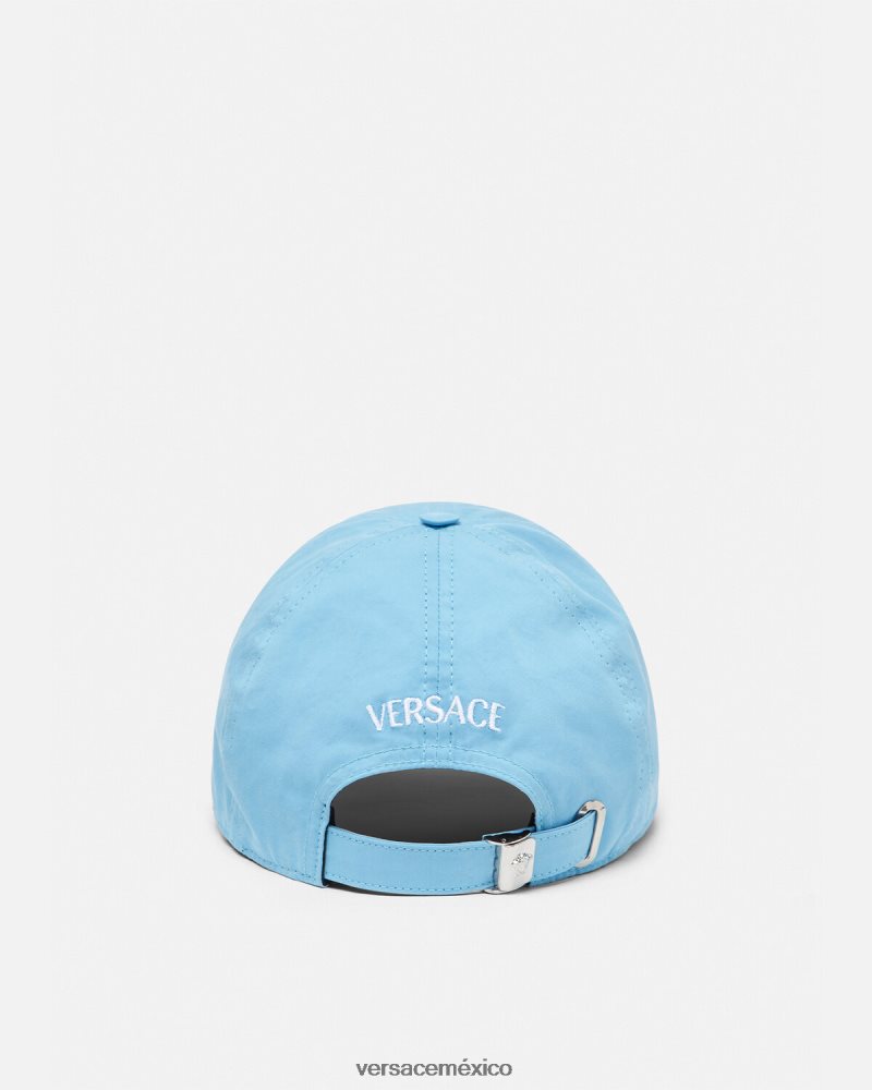 Versace gorra de béisbol con logo azul claro accesorios mujer 84626J872