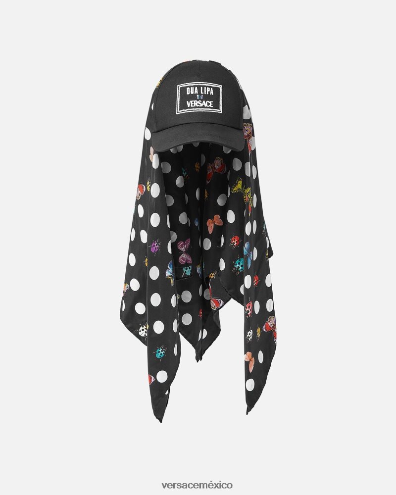 Versace gorra de béisbol con pañuelo de mariposas imprimir accesorios mujer 84626J859