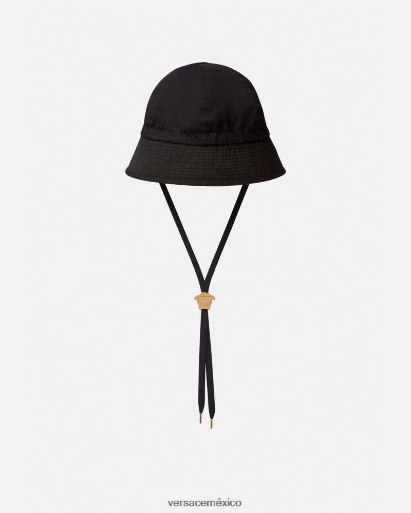 Versace sombrero de pescador con medusa negro accesorios mujer 84626J1700