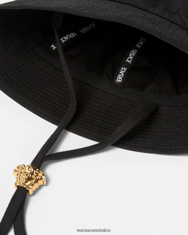 Versace sombrero de pescador con medusa negro accesorios mujer 84626J1700