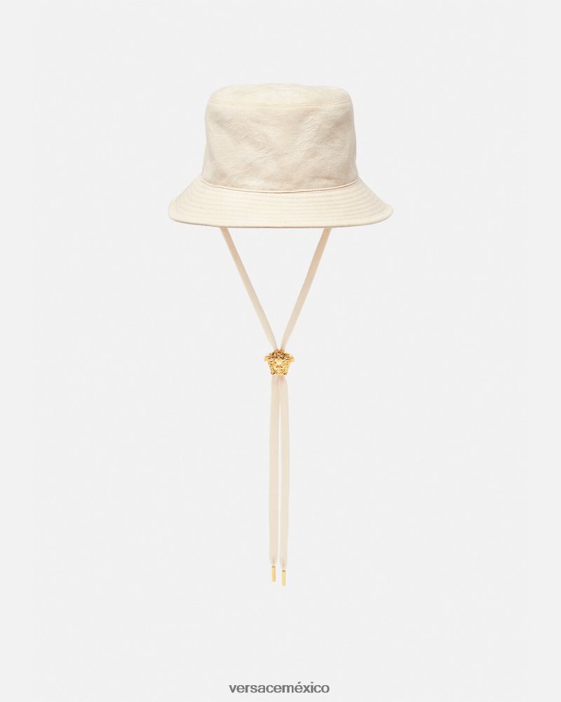 Versace sombrero de pescador con silueta barroca beige accesorios mujer 84626J870