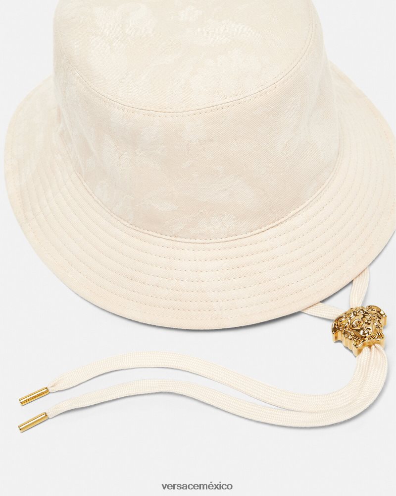 Versace sombrero de pescador con silueta barroca beige accesorios mujer 84626J870