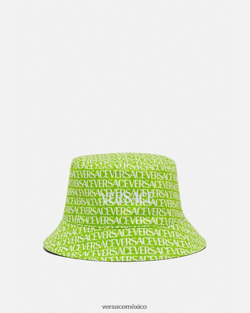 Versace sombrero de pescador integral verde y estampado accesorios mujer 84626J905