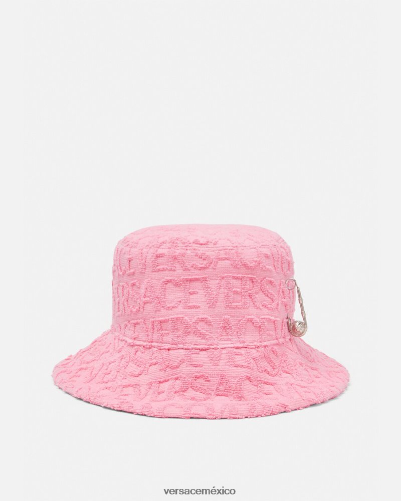 Versace sombrero tipo pescador de toalla rosa accesorios mujer 84626J865