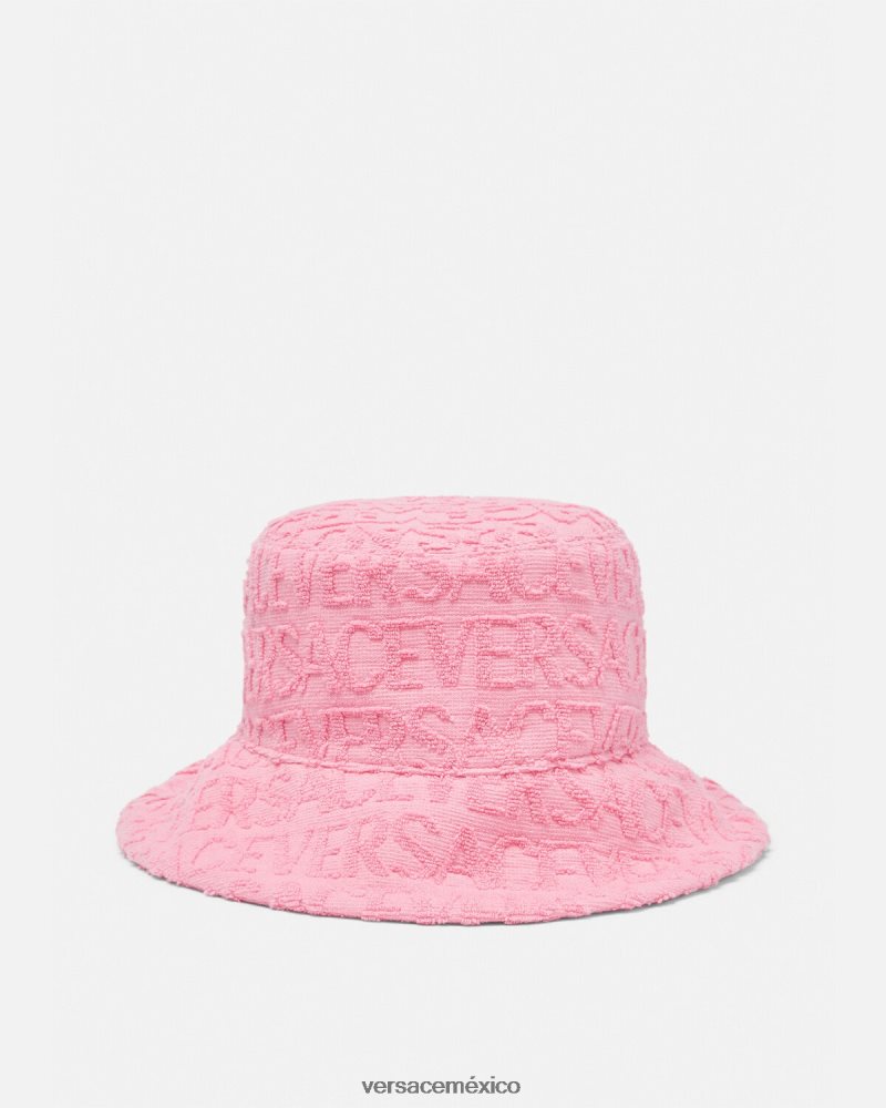 Versace sombrero tipo pescador de toalla rosa accesorios mujer 84626J865