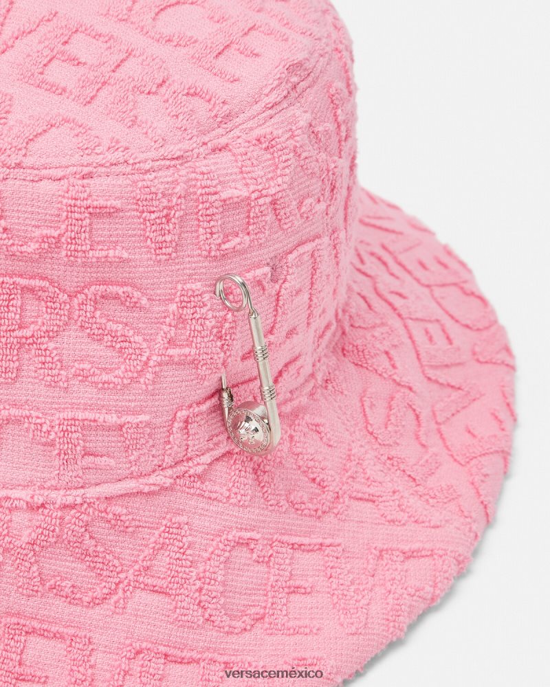 Versace sombrero tipo pescador de toalla rosa accesorios mujer 84626J865