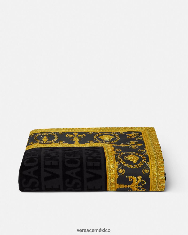 Versace i toalla de playa barroca negro ropa interior y ropa de playa mujer 84626J1198
