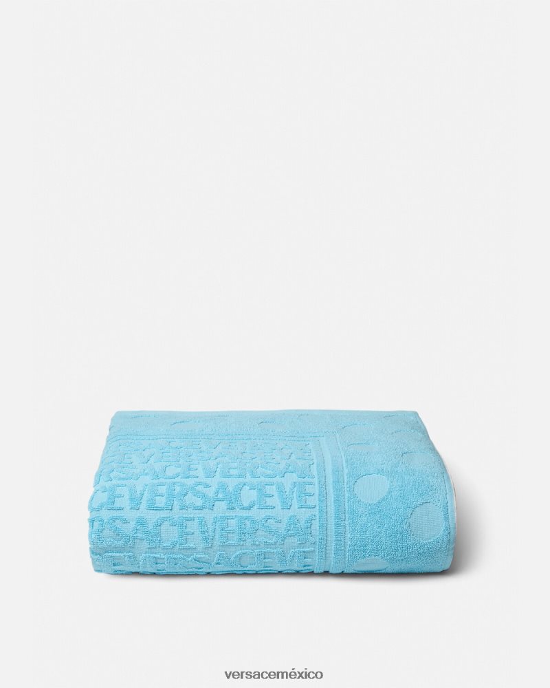 Versace toalla de baño con lunares en toda la prenda azul claro ropa interior y ropa de playa mujer 84626J1197