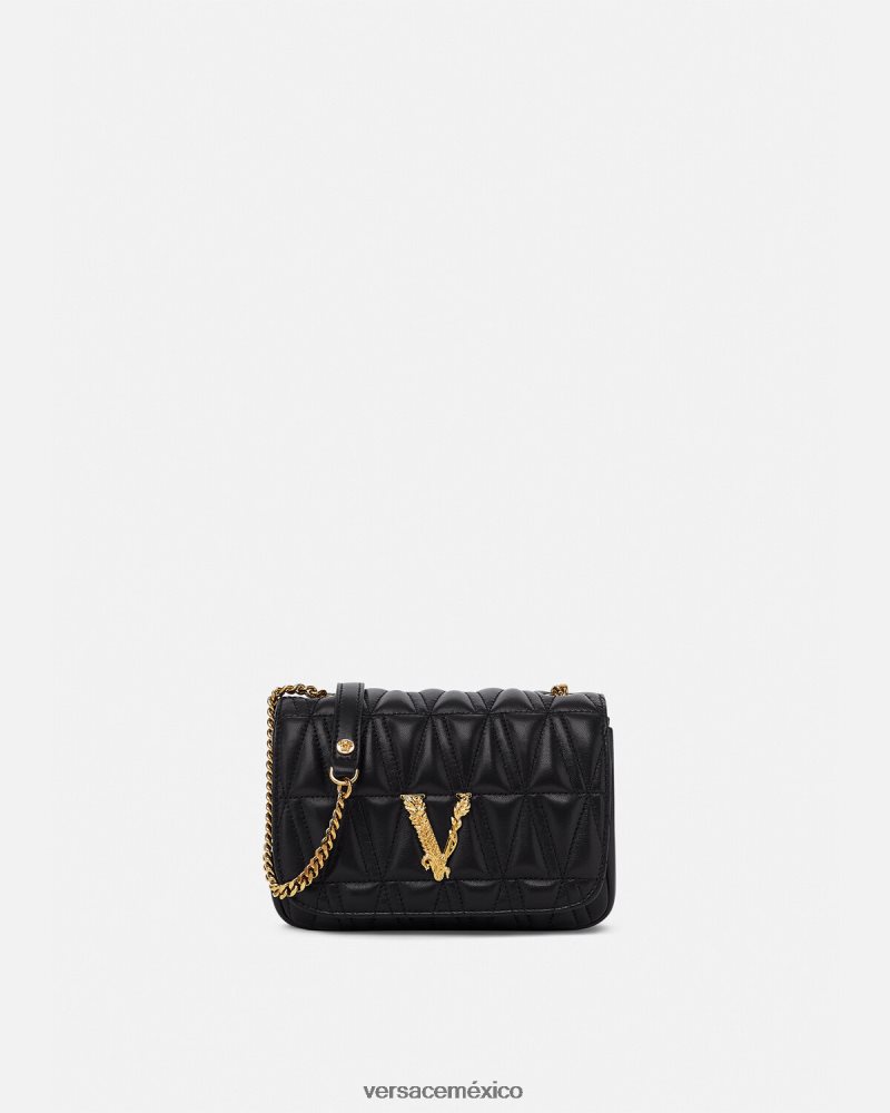 Versace bolso de hombro pequeño virtus negro bolsas mujer 84626J367