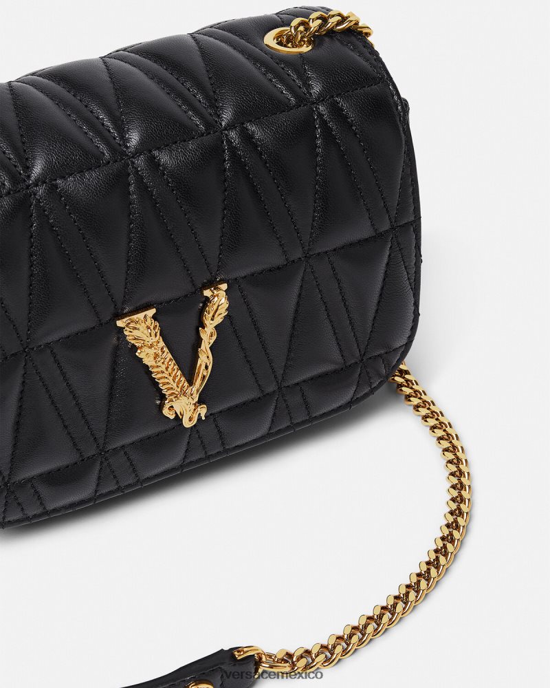 Versace bolso de hombro pequeño virtus negro bolsas mujer 84626J367