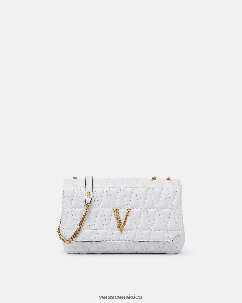 Versace bolso de hombro virtus blanco bolsas mujer 84626J366