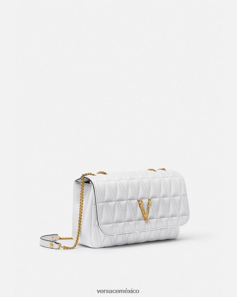 Versace bolso de hombro virtus blanco bolsas mujer 84626J366