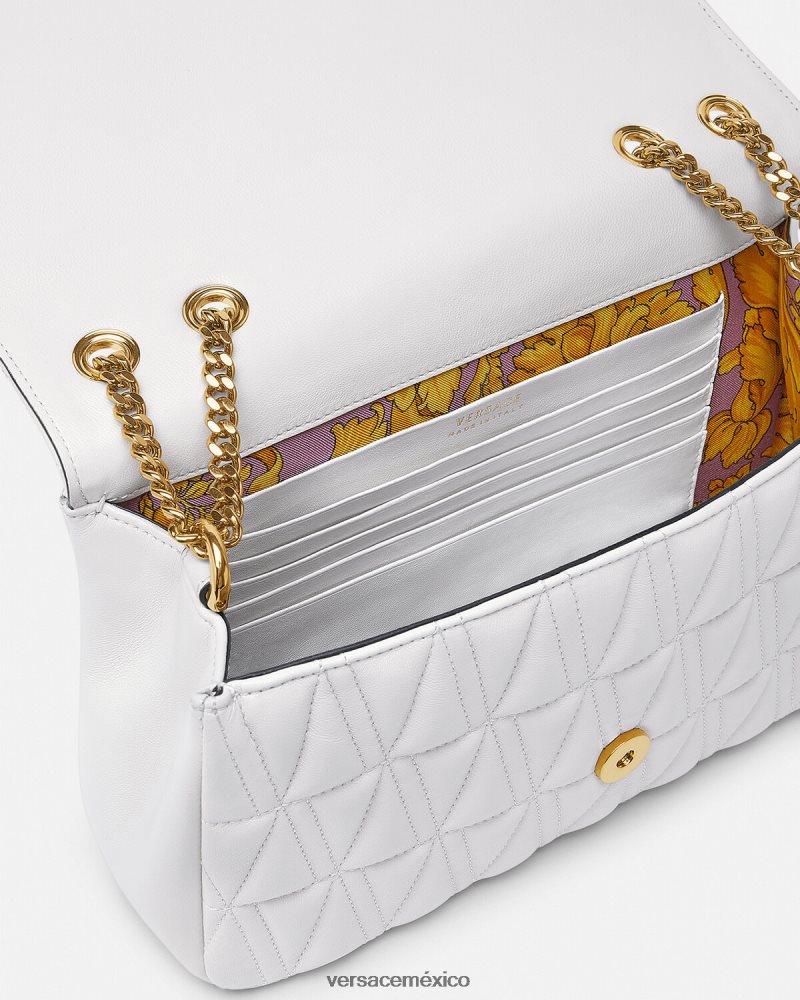 Versace bolso de hombro virtus blanco bolsas mujer 84626J366