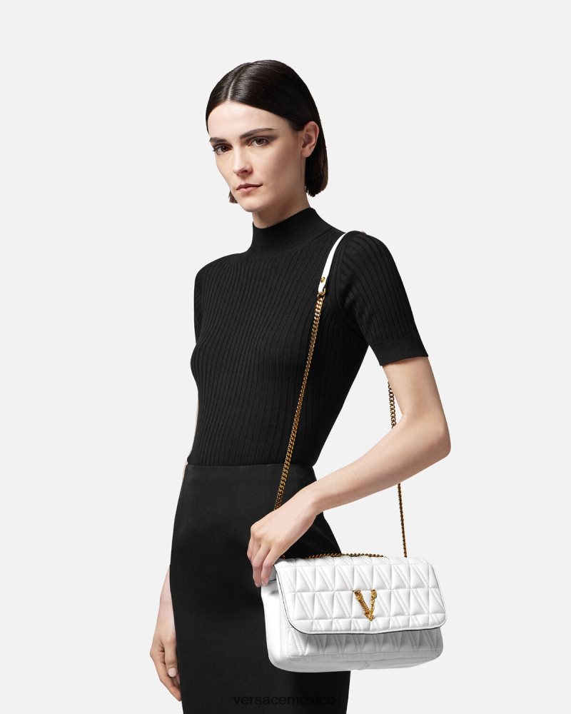 Versace bolso de hombro virtus blanco bolsas mujer 84626J366