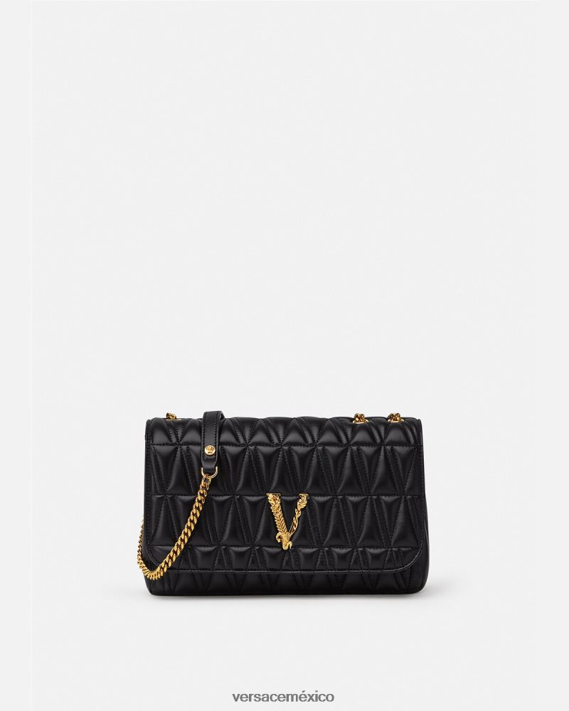 Versace bolso de hombro virtus negro bolsas mujer 84626J365