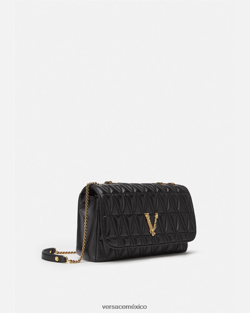 Versace bolso de hombro virtus negro bolsas mujer 84626J365