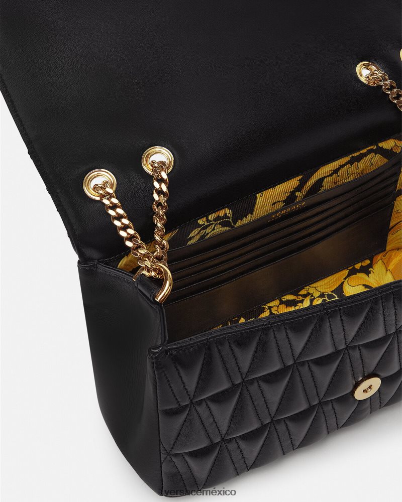 Versace bolso de hombro virtus negro bolsas mujer 84626J365