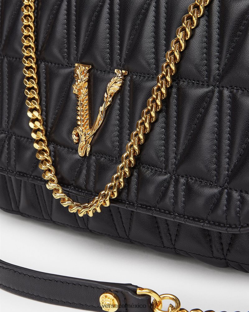 Versace bolso de hombro virtus negro bolsas mujer 84626J365