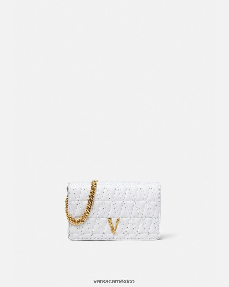 Versace embrague virtuoso blanco bolsas mujer 84626J371