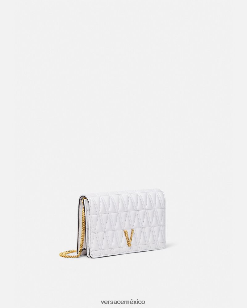 Versace embrague virtuoso blanco bolsas mujer 84626J371
