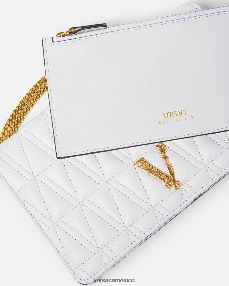Versace embrague virtuoso blanco bolsas mujer 84626J371
