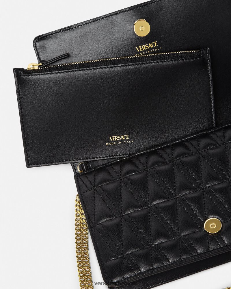 Versace embrague virtuoso negro bolsas mujer 84626J369