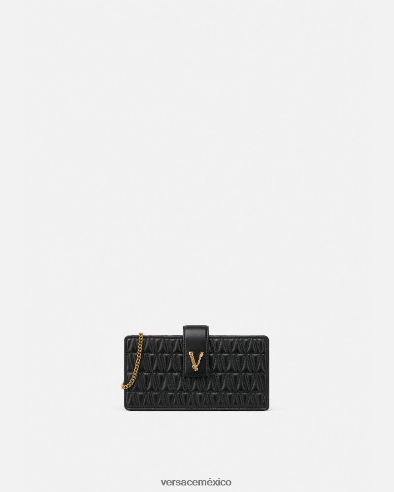 Versace embrague virtuoso negro bolsas mujer 84626J374