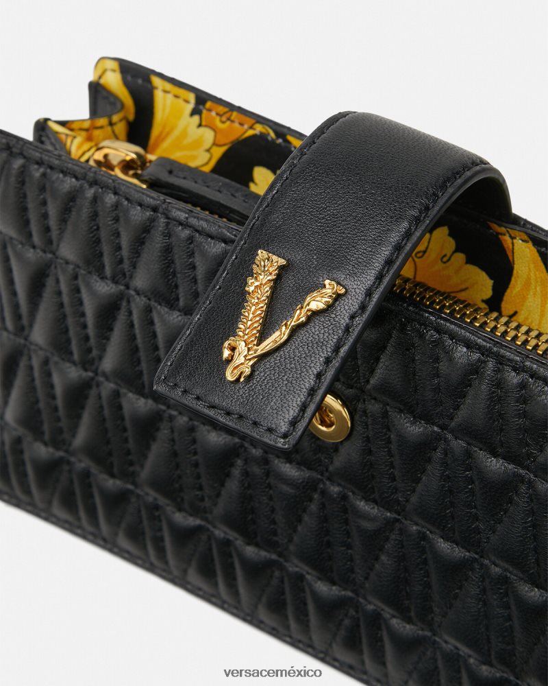 Versace embrague virtuoso negro bolsas mujer 84626J374