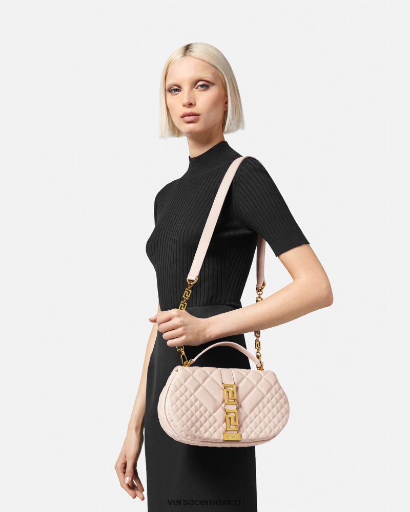 Versace bolso de hombro con greca diosa Rosa claro bolsas mujer 84626J245