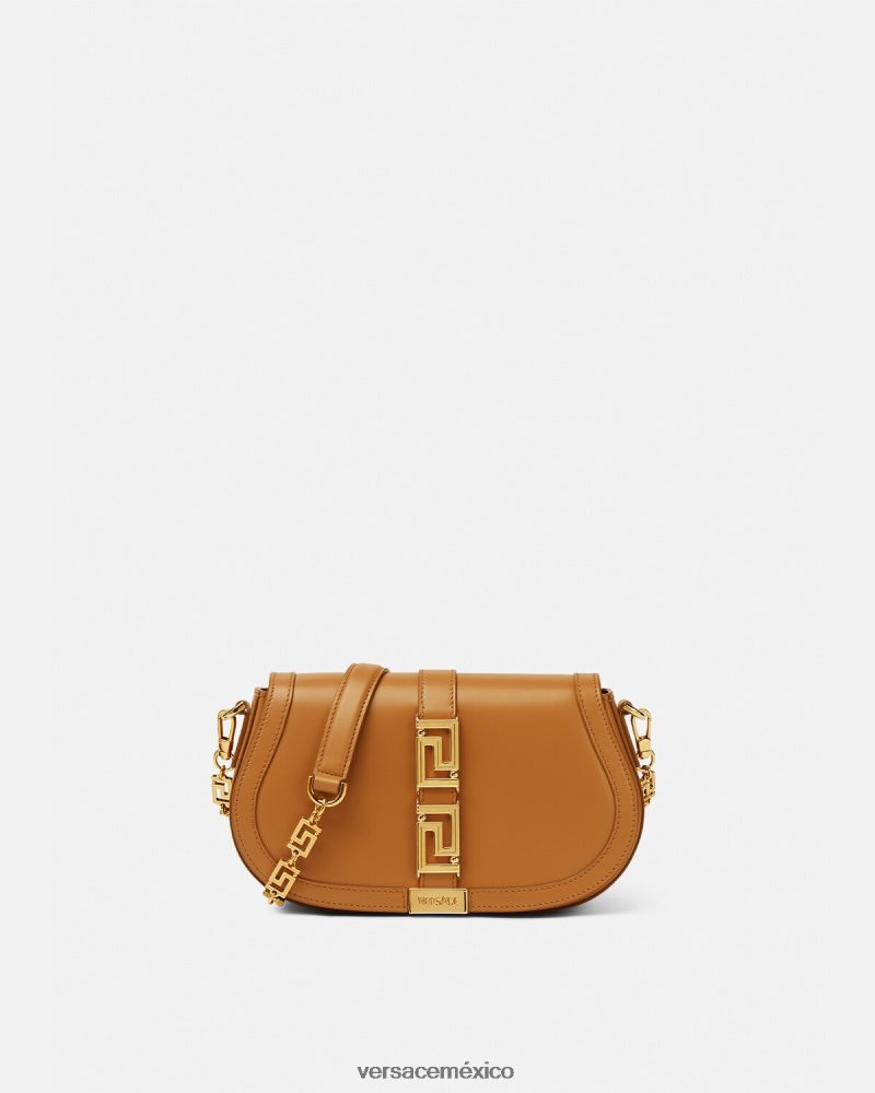 Versace bolso de hombro con greca diosa caramelo bolsas mujer 84626J249