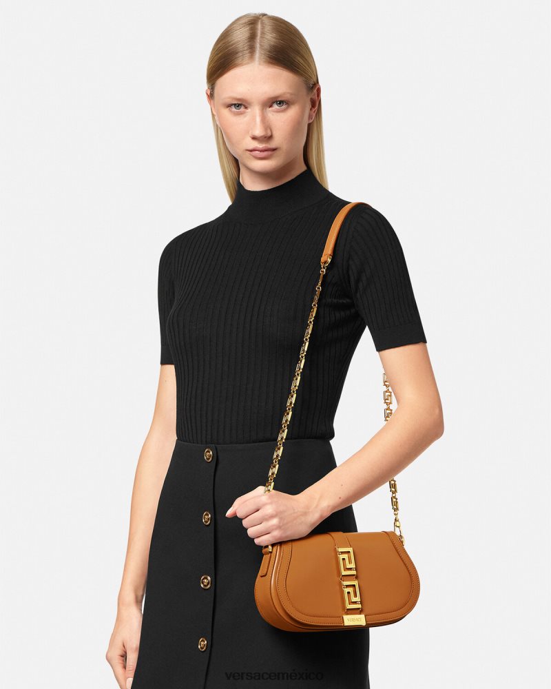 Versace bolso de hombro con greca diosa caramelo bolsas mujer 84626J249