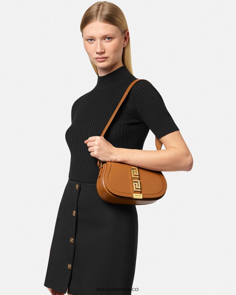 Versace bolso de hombro con greca diosa caramelo bolsas mujer 84626J249