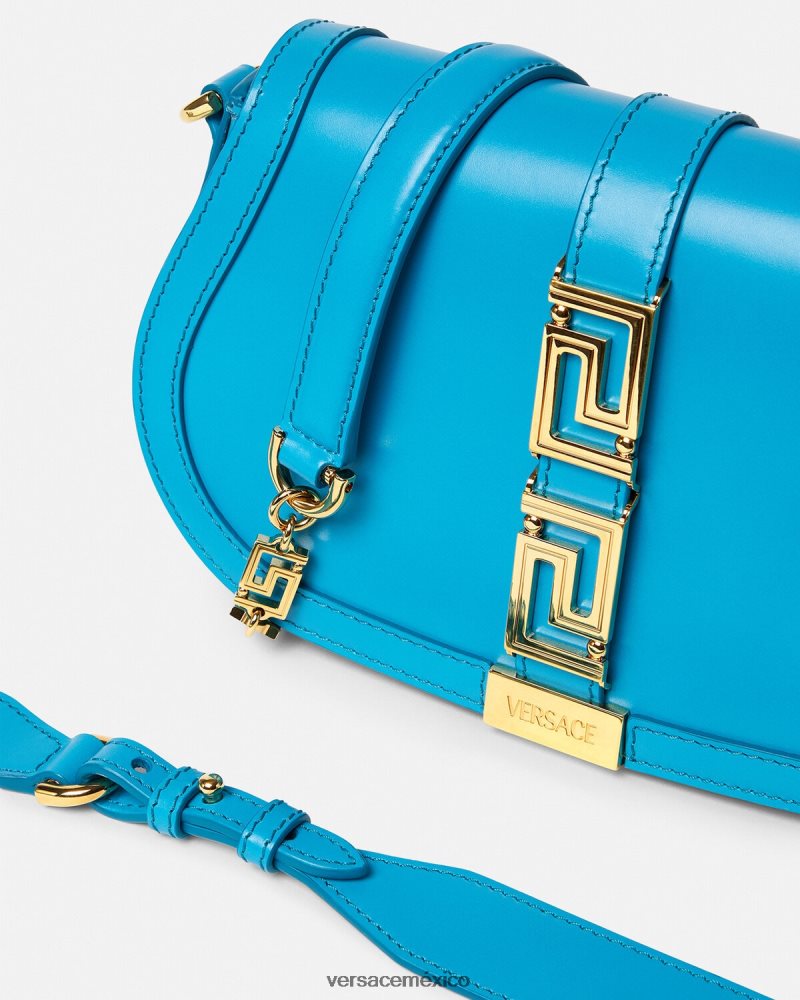 Versace bolso de hombro con greca diosa dv azul bolsas mujer 84626J266