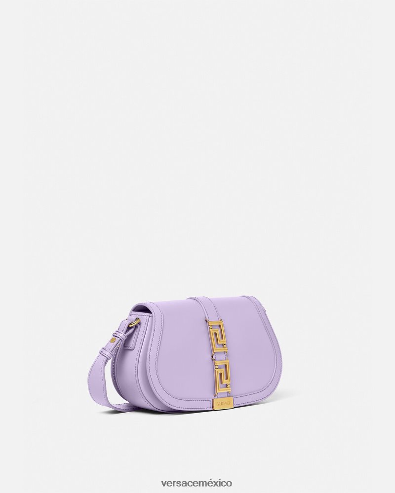 Versace bolso de hombro con greca diosa lila bolsas mujer 84626J265