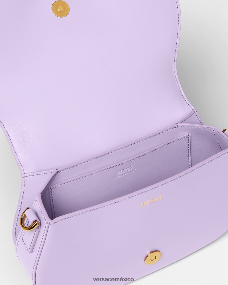 Versace bolso de hombro con greca diosa lila bolsas mujer 84626J265