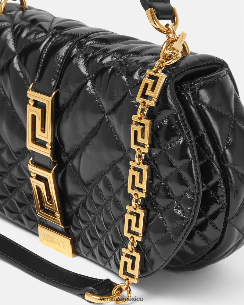 Versace bolso de hombro con greca diosa negro bolsas mujer 84626J246
